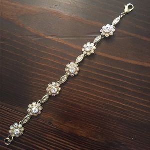 Monet AB Rhinestone Flowers Tennis Bracelet